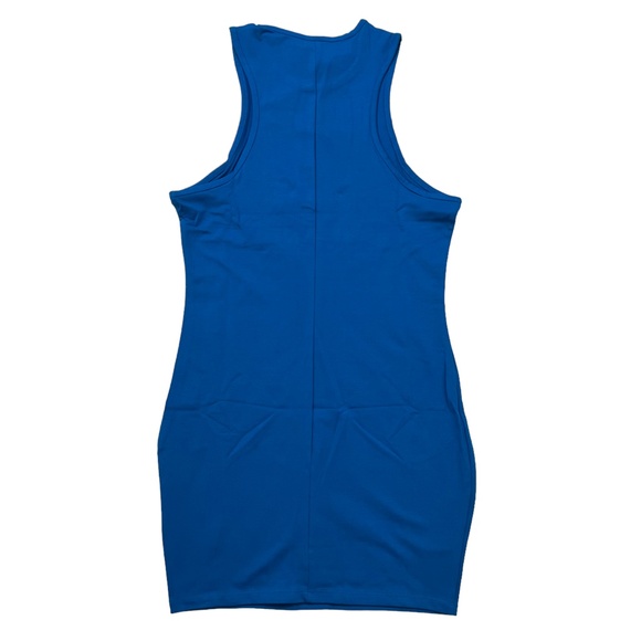 Urban Outfitters Slashed Mini Dress Blue Medium - Picture 3 of 11